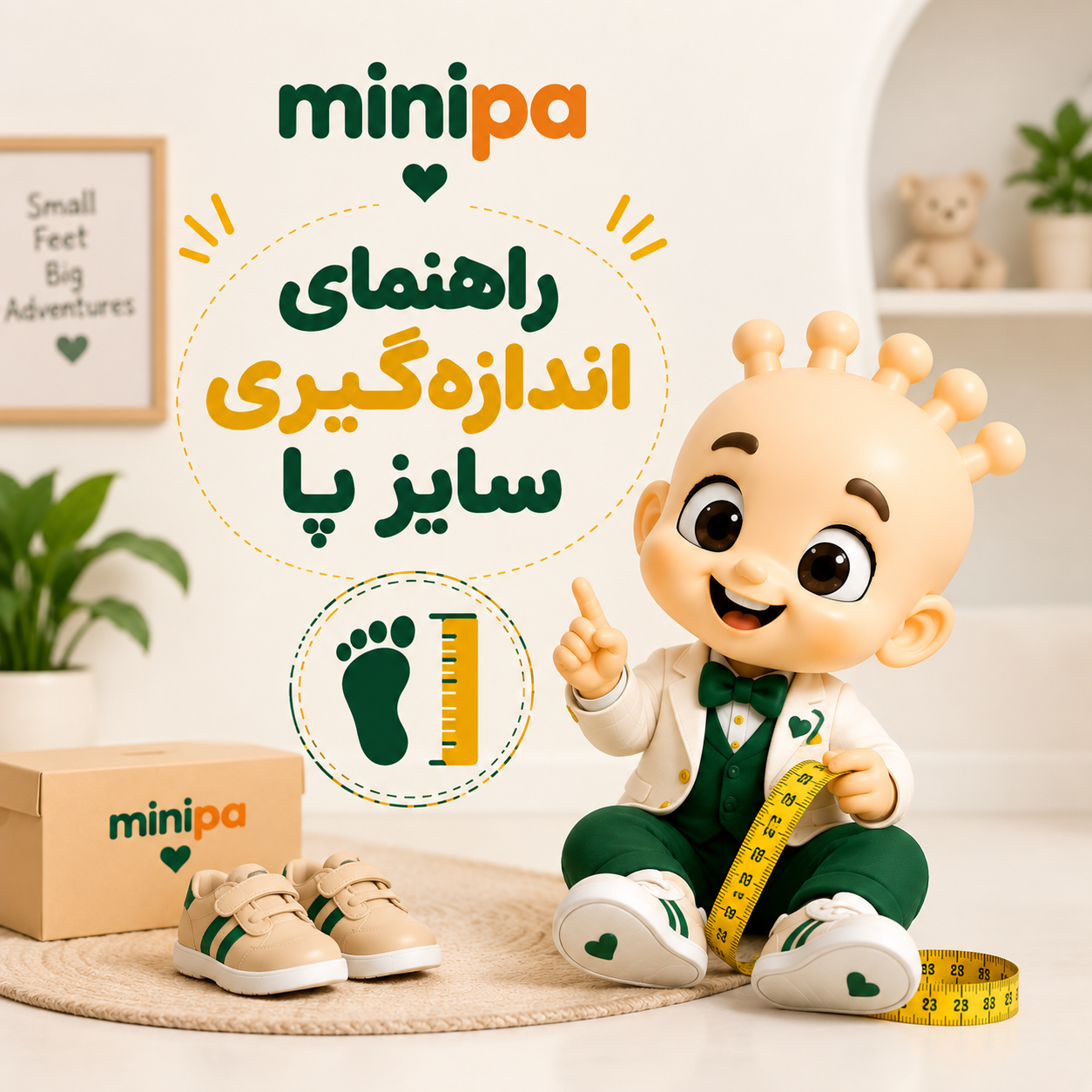 راهنمای اندازه‌گیری سایز پای کودک برای انتخاب کفش